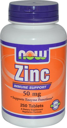 Now Foods Zinc 50mg, 250 Tablets