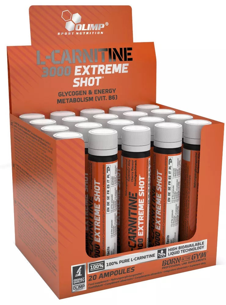 Olimp Nutrition L-Carnitine 3000 Extreme Shot Cherry, 20 x 25 ml.