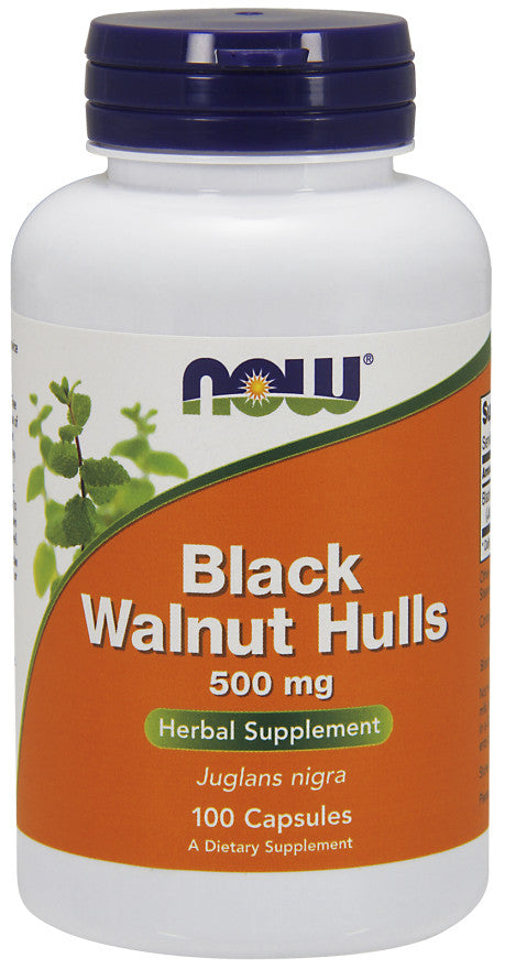 Now Foods Black Walnut Hulls 500mg, 100 Capsules
