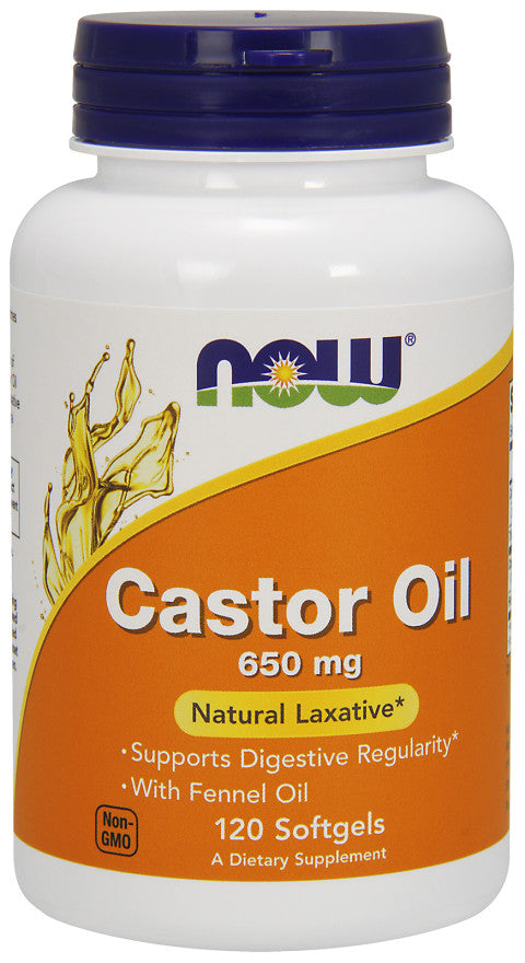 Now Foods Castor Oil 650mg, 120 Softgels