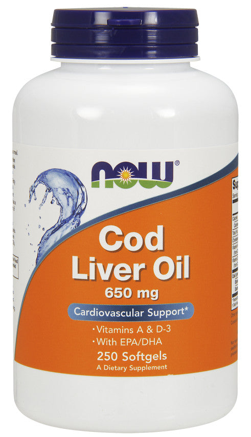 Now Foods Cod Liver Oil 650mg, 250 Softgels