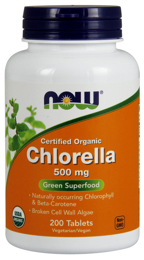 Now Foods Chlorella 500mg Organic, 200 Tablets