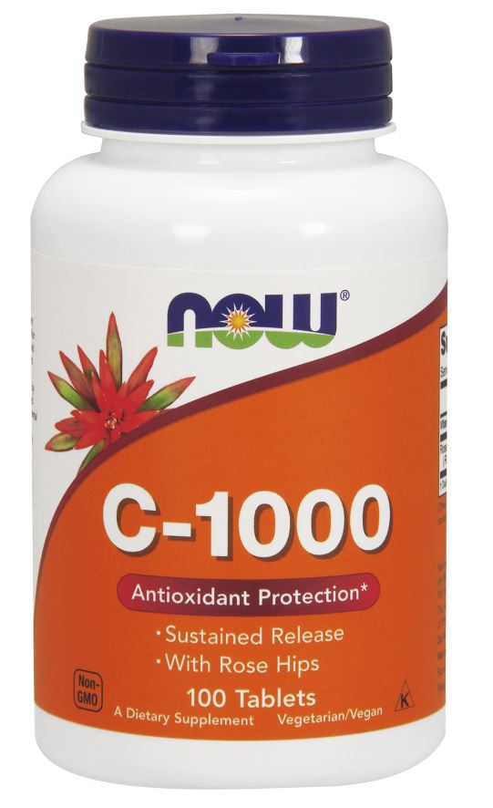 Now Foods Vitamin C-1000 with Rose Hips, Sustained Release, 100 Tablets
