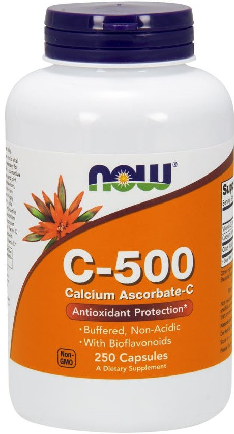 Now Foods Vitamin C-500 Calcium Ascorbate-C, 250 Capsules