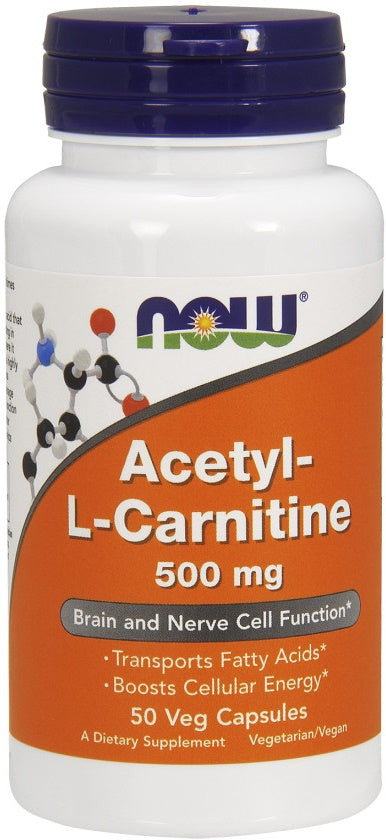 Now Foods Acetyl-L-Carnitine 500mg, 50 vCapsules