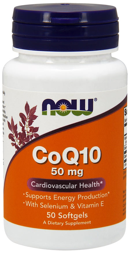 Now Foods CoQ10 with Selenium & Vitamin E 50mg, 50 Softgels