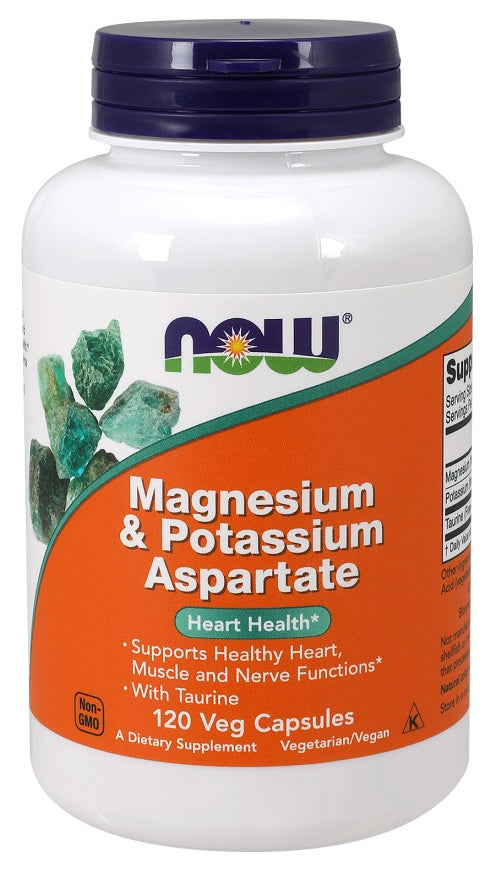 Now Foods Magnesium & Potassium Aspartate with Taurine, 120 vCapsules