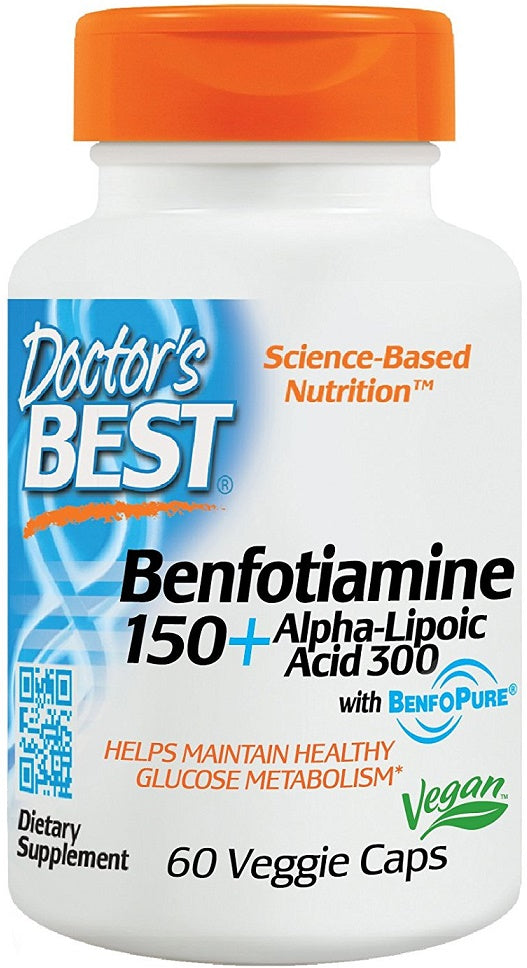 Doctor's Best Benfotiamine 150 + Alpha-Lipoic Acid 300, 60 vCapsules