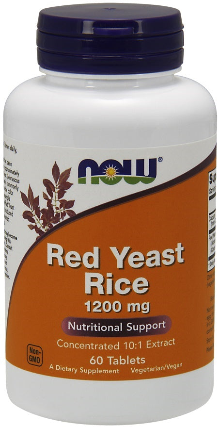 Now Foods Red Yeast Rice Concentrated 10:1 Extract 1200mg, 60 Tablets