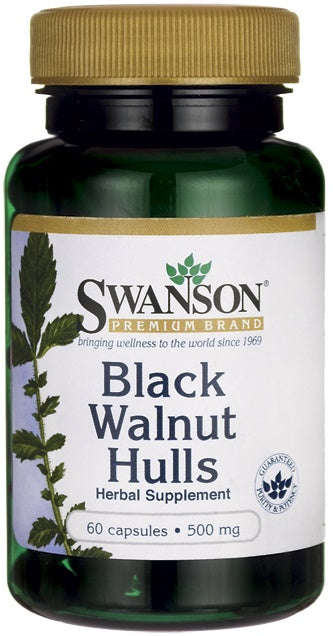 Swanson Black Walnut Hulls 500mg, 60 Capsules