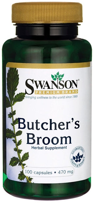 Swanson Butcher's Broom 470mg, 100 Capsules