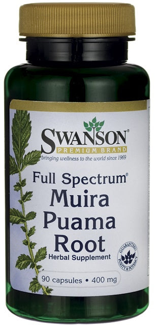 Swanson Full-Spectrum Muira Puama Root 400mg, 90 Capsules