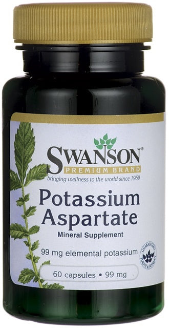 Swanson Potassium Aspartate 99mg, 60 Capsules
