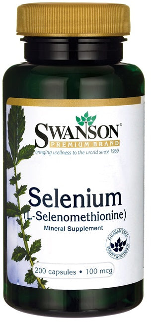 Swanson Selenium (L-Selenomethionine) 100mcg, 200 Capsules