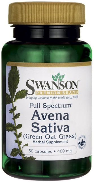 Swanson Full Spectrum Avena Sativa (Green Oat Grass) 400mg, 60 Capsules