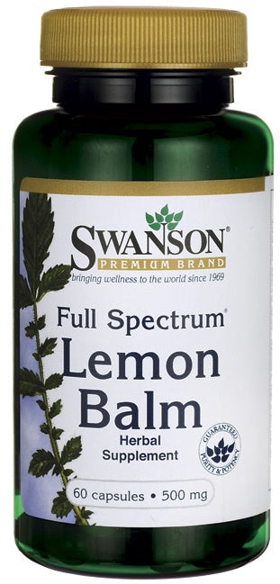 Swanson Full Spectrum Lemon Balm 500mg, 60 Capsules