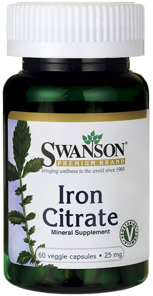 Swanson Iron Citrate 25mg, 60 vCapsules