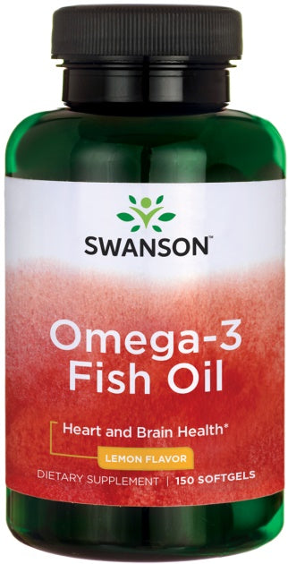 Swanson Omega-3 Fish Oil Lemon, 150 Softgels