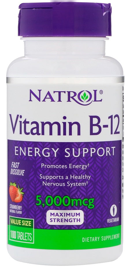 Natrol Vitamin B-12 Fast Dissolve 5000mcg, 100 Tablets