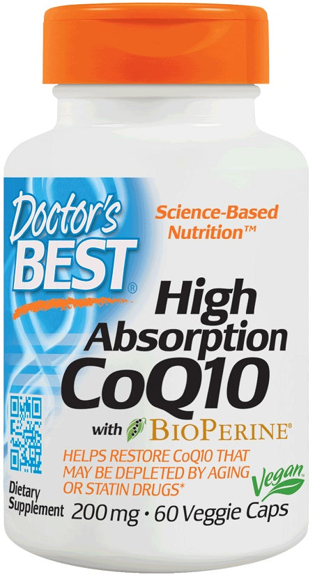 Doctor's Best High Absorption CoQ10 with BioPerine 200mg, 60 vCapsules