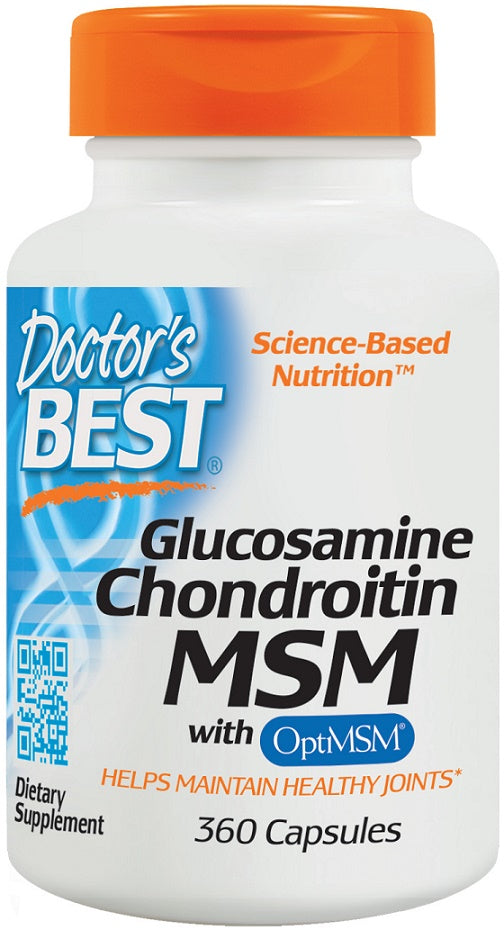 Doctor's Best Glucosamine Chondroitin MSM with OptiMSM, 360 Capsules