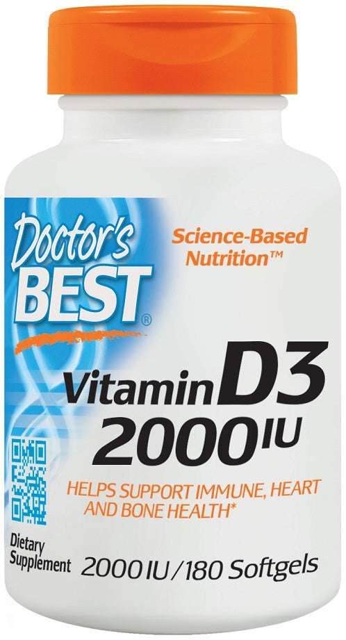 Doctor's Best Vitamin D3 2000 IU, 180 Softgels
