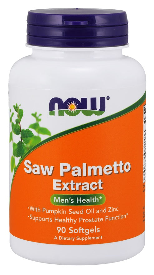 Now Foods Saw Palmetto Extract with Pumpkin Seed Oil and Zinc 80mg, 90 Softgels