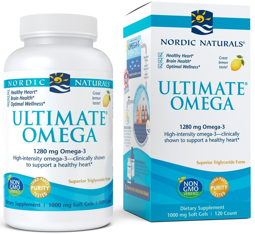 Nordic Naturals Ultimate Omega 1280mg Lemon Flavor, 120 Softgels