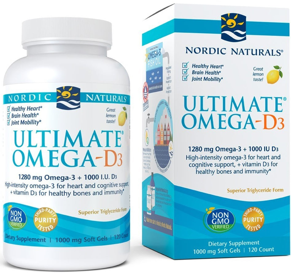 Nordic Naturals Ultimate Omega-D3 1280mg Lemon, 120 solfgels