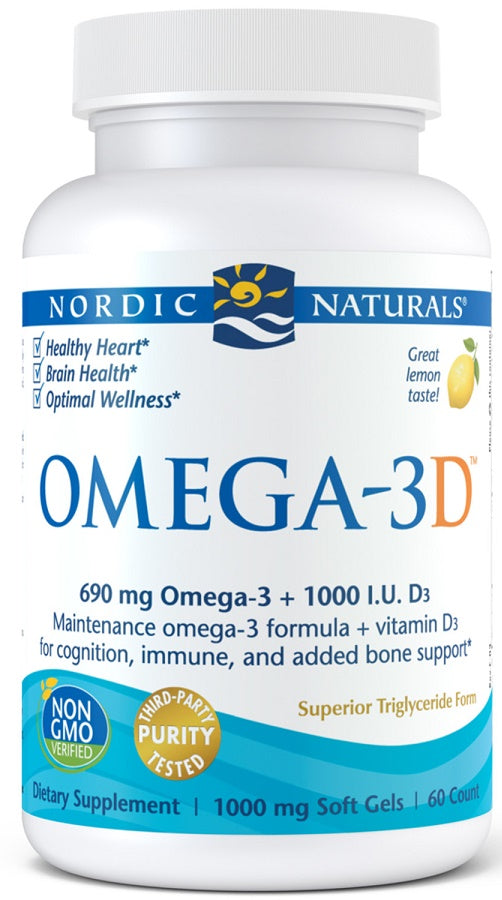 Nordic Naturals Omega-3D 690mg Lemon, 60 Softgels