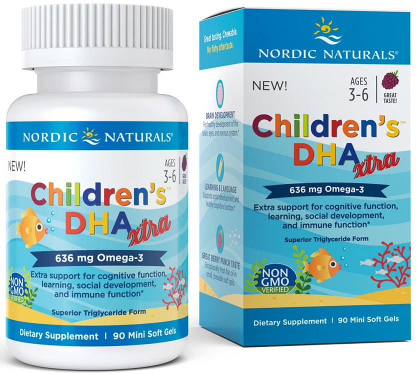 Nordic Naturals Children's DHA Xtra 636mg Berry Punch, 90 Softgels