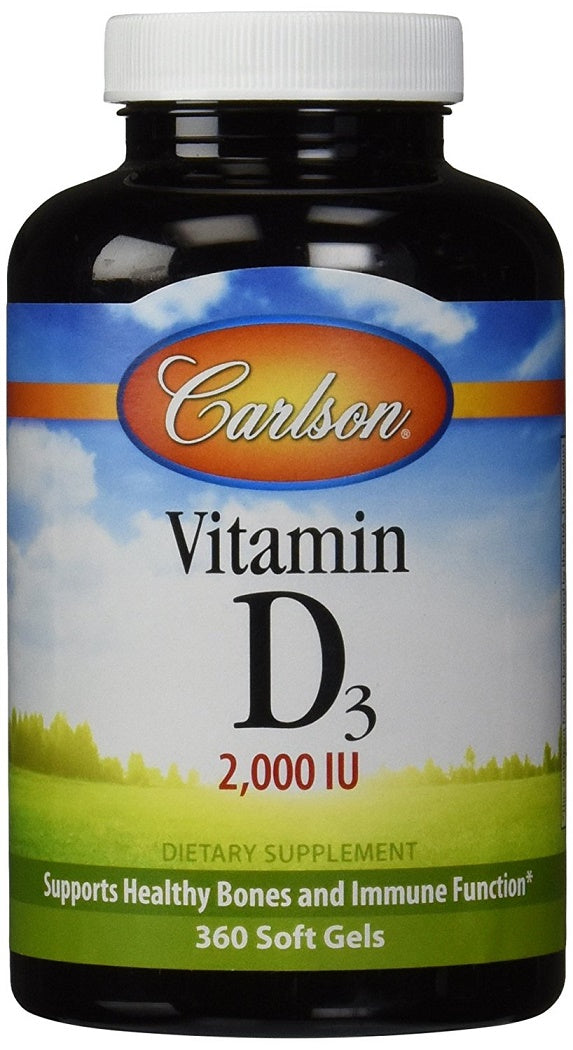 Carlson Labs Vitamin D3 2000 IU, 360 Softgels