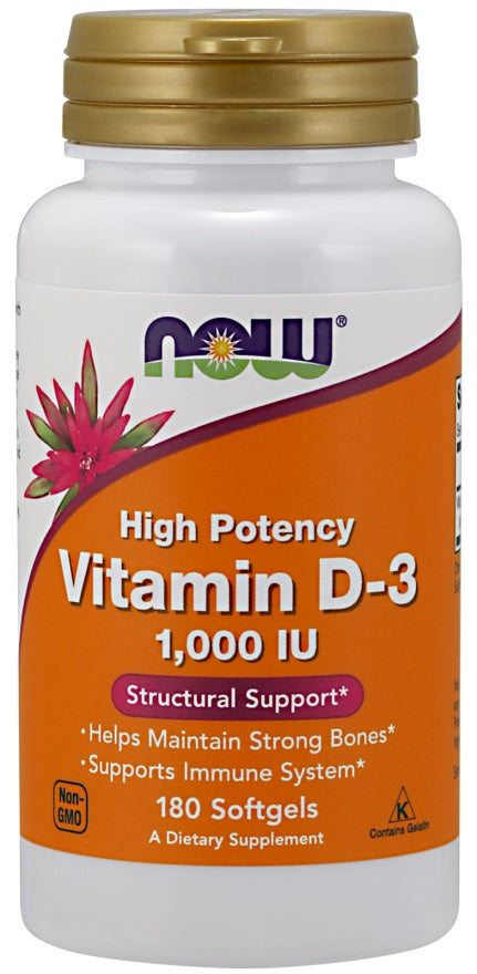 Now Foods Vitamin D-3 1000 IU, 180 Softgels