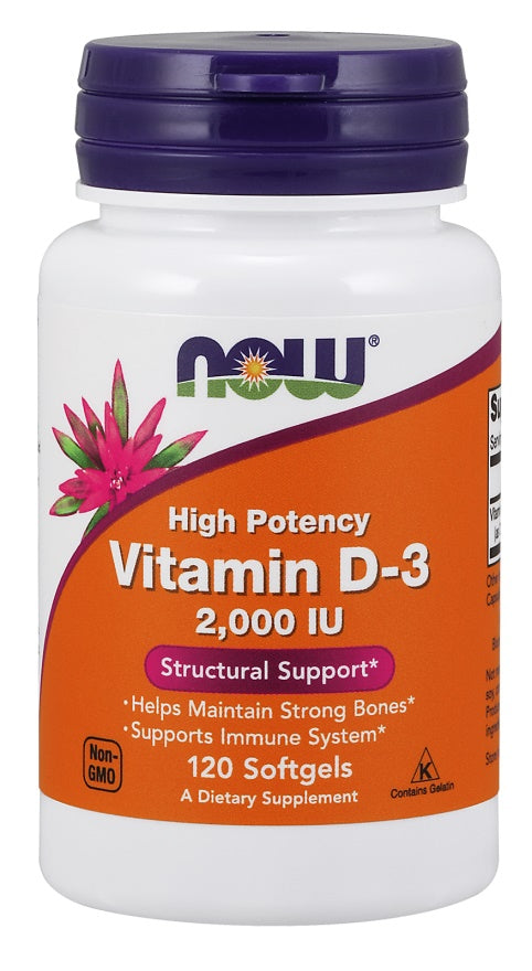 Now Foods Vitamin D-3 2000 IU, 120 Softgels