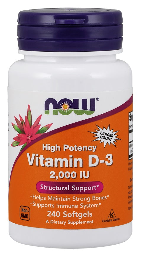 Now Foods Vitamin D-3 2000 IU, 240 Softgels