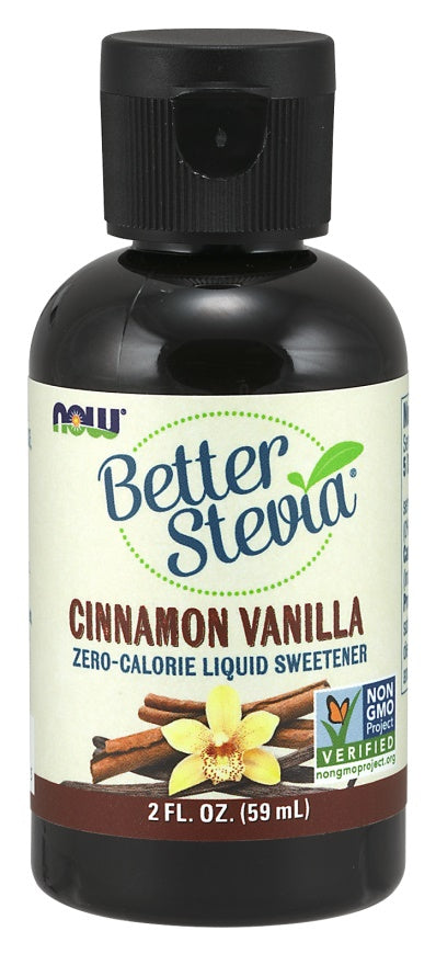 Now Foods Better Stevia Liquid Cinnamon Vanilla, 59 ml.