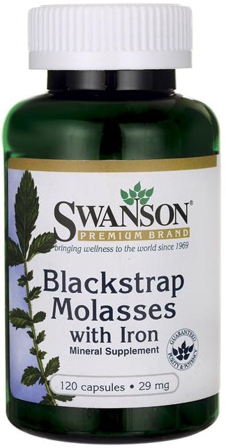 Swanson Blackstrap Molasses with Iron 29mg, 120 Capsules