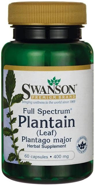 Swanson Full Spectrum Plantain (Leaf) Plantago Major 400mg, 60 Capsules