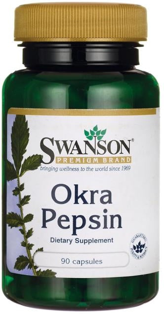 Swanson Okra Pepsin, 90 Capsules