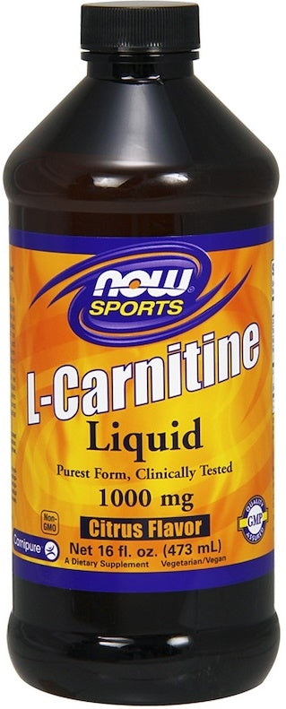 Now Foods L-Carnitine Liquid 1000mg Citrus Flavor, 473 ml.
