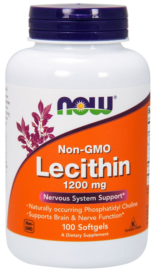 Now Foods Lecithin 1200mg Non-GMO, 100 Softgels
