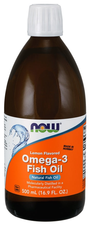 Now Foods Omega-3 Fish Oil Liquid Lemon, 500 ml.