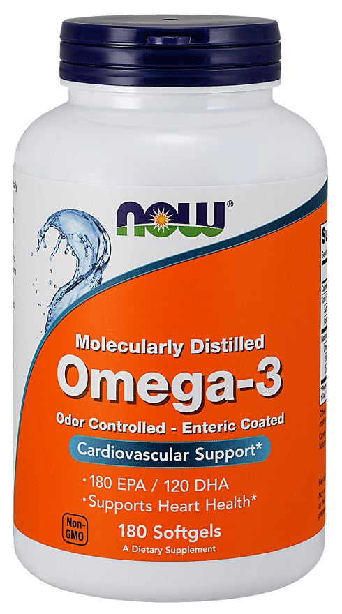 Now Foods Omega-3 Enteric Coated, 180 Softgels