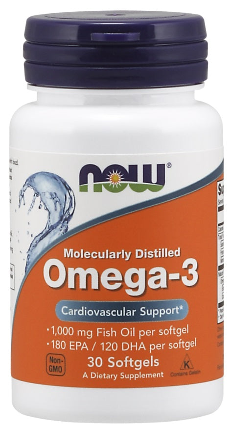 Now Foods Omega-3 Molecularly Distilled, 30 Softgels