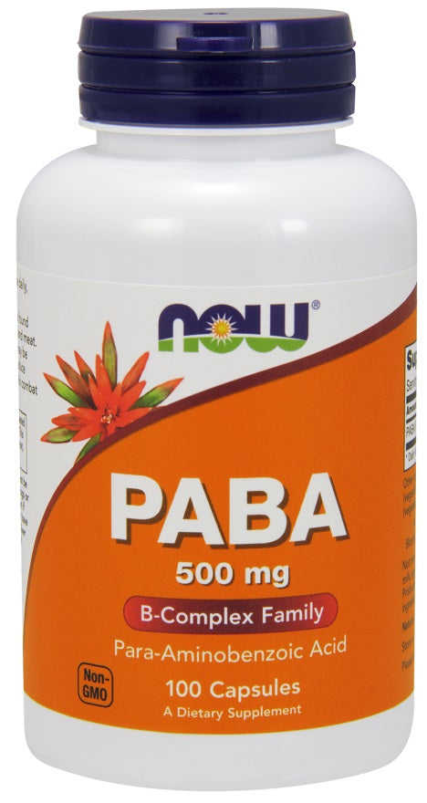 Now Foods PABA 500mg, 100 Capsules