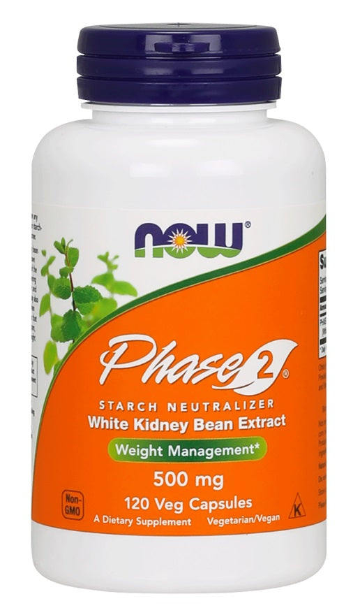 Now Foods Phase 2, White Kidney Bean Extract 500mg, 120 vCapsules