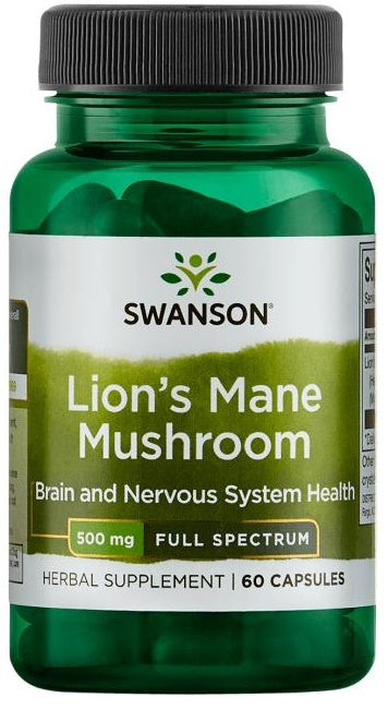 Swanson Full Spectrum, Lion's Mane Mushroom 500mg, 60 Capsules