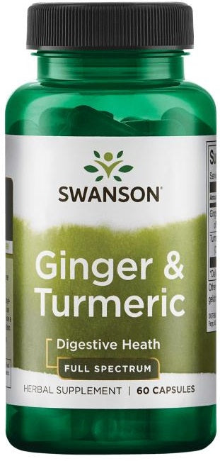Swanson Ginger & Turmeric, 60 Capsules