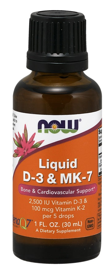 Now Foods Liquid D-3 & MK-7, 30 ml.