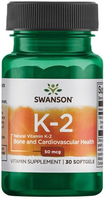 Swanson Vitamin K-2, Natural 50mcg, 30 Softgels